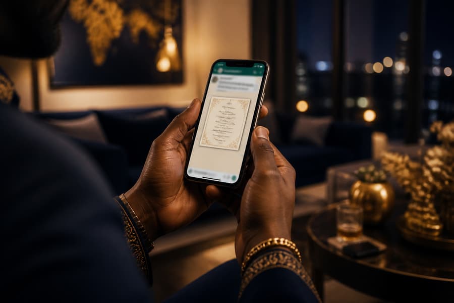 Partage d’une invitation nominative depuis un téléphone